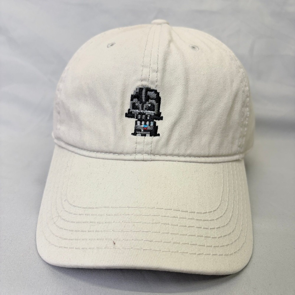 Star Wars Hat Darth Vader Pixel Art Mens OSFM Cream Baseball Cap 8-Bit